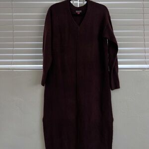 Vince Camuto Deep Burgundy Long Sleeve Dress